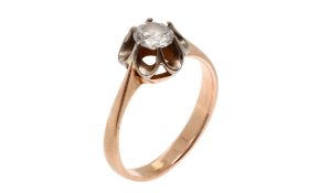 Ring 3.34g 585/- Rotgold und Weissgold mit Diamant ca. 0.60 ct. G/si. Ringgroesse ca. 56