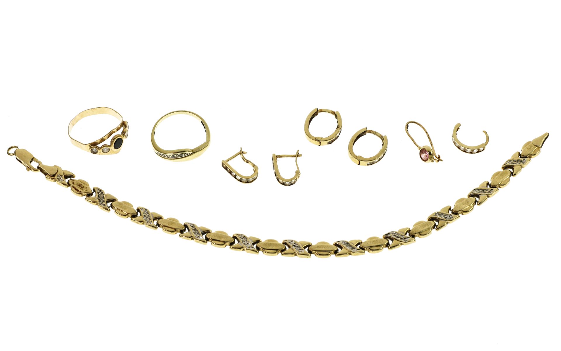 Konvolut Goldschmuck 13.27g 585/- Gold mit Steinen