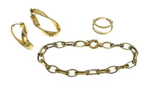 1 paar Ohrringe und 1 Armband 13.46g 585/- Gold