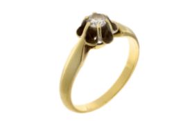 Ring 3.03g 585/- Gelbgold mit Diamant ca. 0.20 ct.. Ringgroesse ca. 53