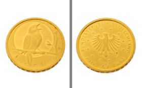 Goldmuenze 20 Euro Heimische Voegel - Nachtigall 2016 3.89g 999/- Gelbgold