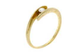 Ring 1.26g 375/- Gelbgold mit Diamant ca. 0.08 ct.. Ringgroesse ca. 50