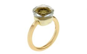 Pomellato Ring 7.67g 750/- Gelbgold mit Beryll. Ringgroesse ca. 51. mit Box