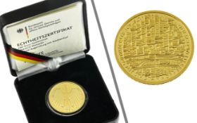 Goldmuenze 100â‚¬ Unesco 1/2 Unze 15.55g 999/- Gelbgold mit Etui und Zertifikat