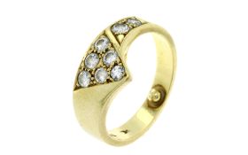 Ring 6.37g 585/- Gelbgold mit 8 Diamanten zus. ca. 0.56 ct.. Ringgroesse ca. 56