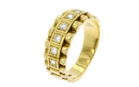 Ring 9.07g 750/- Gelbgold mit 7 Diamanten zus. ca. 0.35 ct.. Ringgroesse ca. 61