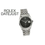 Rolex Datejust Ref. 16220 Automatik Edelstahl mit Onyx-Zifferblatt. ohne Box und mit Papiere. kein o