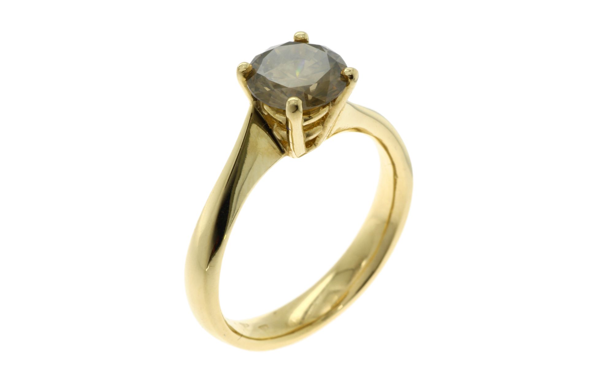 Ring 4.1g 585/- Gelbgold mit Diamant ca. 1.50 ct.. Ringgroesse ca. 54