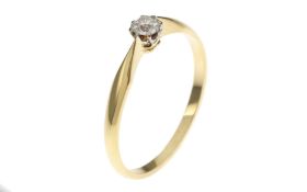 Ring 1.68g 585/- Gelbgold mit Diamant ca. 0.20 ct.. Ringgroesse ca. 57