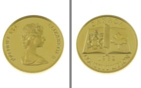 Goldmuenze 100 Dollars Canada 1/2 Unze 16.93g 916/- Gelbgold 1982