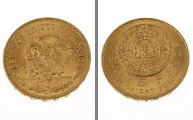 Goldmuenze Veinte Pesos 16.59g 900/- Gelbgold 1959