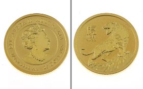 Goldmuenze 25 Dollars Australia 1/4 Unze 999/- Gelbgold Tiger 2022