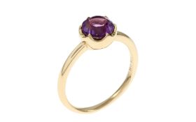 Ring 2.59g 585/- Gelbgold mit Amethyst. Ringgroesse ca. 54