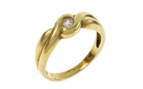 Ring 4.66g 585/- Gelbgold mit Diamant ca. 0.08 ct.. Ringgroesse ca. 56