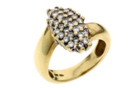 Ring 5.03g 585/- Gelbgold mit 30 Diamanten zus. ca. 0.45 ct.. Ringgroesse ca. 48
