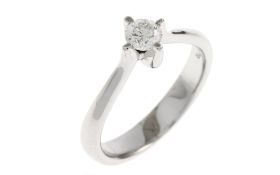 Ring 4.18g 750/- Weissgold mit Diamant ca. 0.25 ct.. Ringgroesse ca. 53