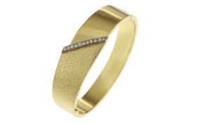 Armreif 54.4g 750/- Gelbgold und Weissgold mit 11 Diamanten zus. ca. 0.22 ct.