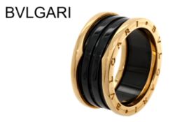 BVLGARI Ring 11.76g 750/- Rotgold/Keramik. Ringgroesse ca. 64