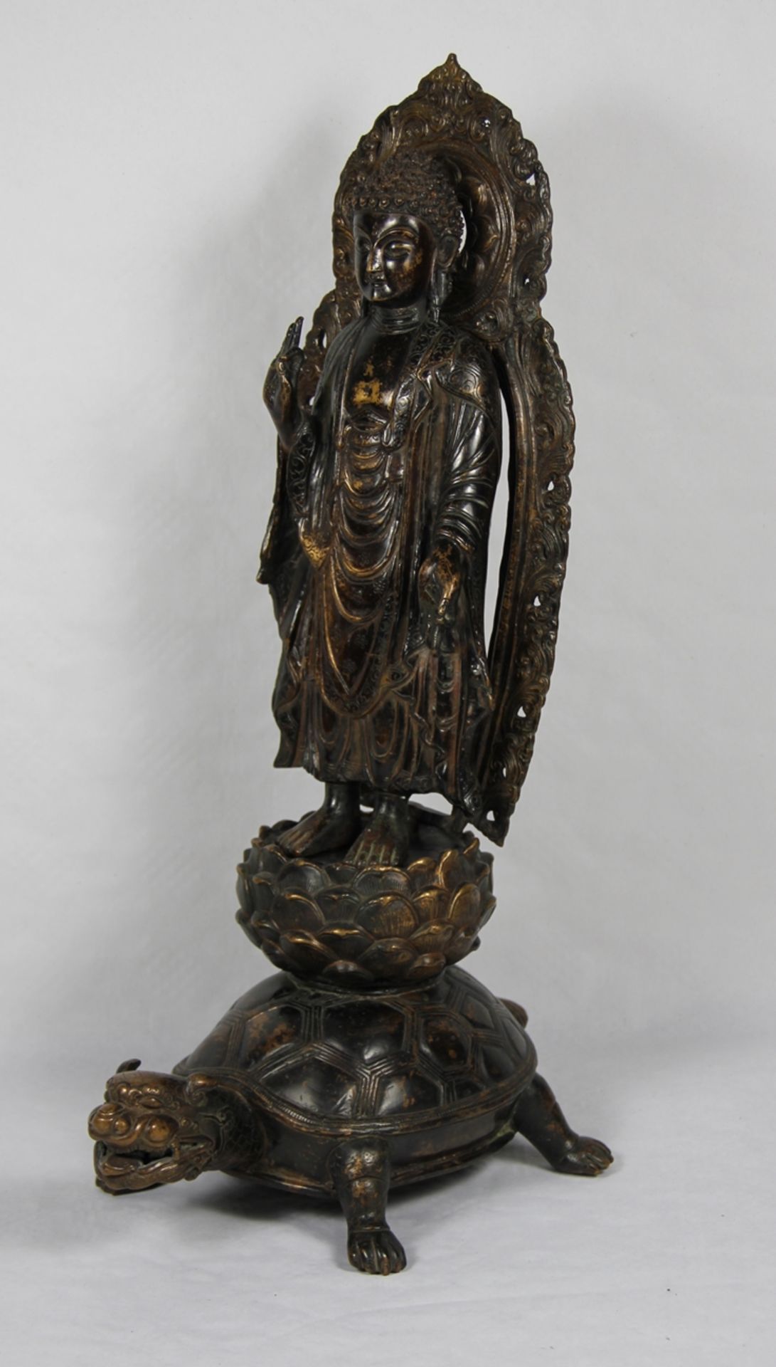 Bronze-Buddha auf Schildkröte - Image 2 of 7