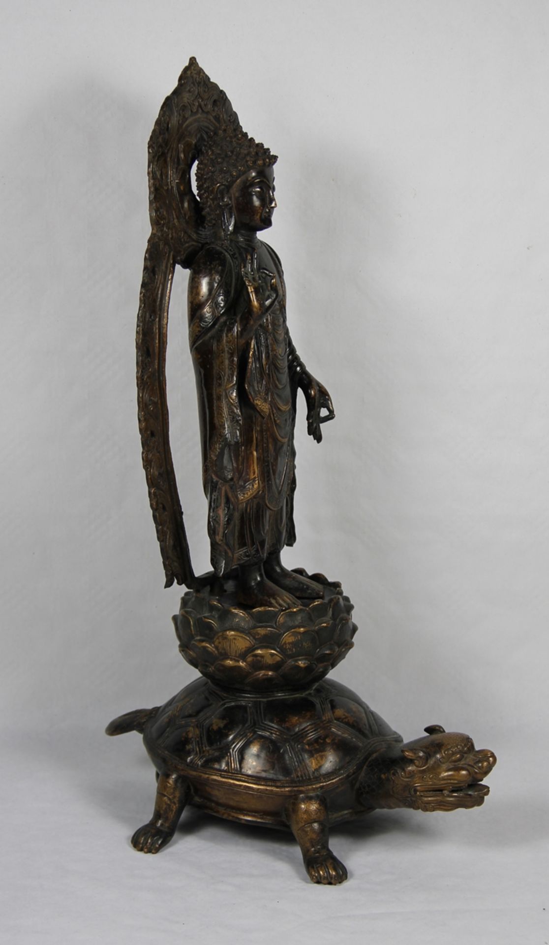 Bronze-Buddha auf Schildkröte - Image 3 of 7