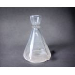 A STUART CRYSTAL WINE CARAFE. ORIGINAL DESIGN DERIVED FROM 19TH CENTURY LEATHER VESSELS. EXAMPLES CA