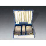 A Boxed 1950's Silver hallmarked dressing table set. Birmingham 1953 hallmarks.