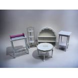 A MISCELLANEOUS COLLECTION OF PAINTED PINE FURNITURE.
