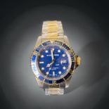 Ltd edition Di Bacarri Marina Diver mens watch. New & Unworn. Two-tone Gold & Deep blue. Unused, In