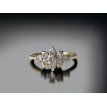 18ct gold ladies Diamond shape Diamond cluster ring approx 0.5ct size N