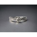 A 9ct white gold ladies Diamond ring H/M as 0.25ct. Size M.