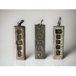 Three 925 silver ingots. Weight - 47g