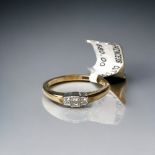 A 9ct Gold Ladies Princess Cut 3 Stone Diamond Ring. BNWT original price Â£680 size O.