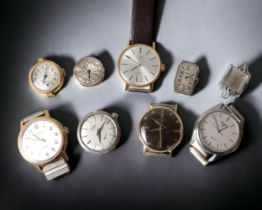 A COLLECTION OF VINTAGE GENTS & LADIES WATCHES. FOR SPARES OR REPAIRS. INCLUDING ROAMER, ROTARY,