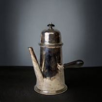 A DUCHESS OF SUTHERLAND CRIPPLES GUILD COFFEE POT. WITH EBONY SIDE HANDLE & KNOP. MARKED TO BASE.