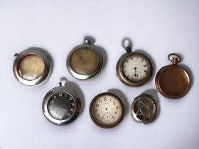 A COLLECTION OF ANTIQUE POCKET WATCHES & CASES. FOR SPARES & REPAIRS.