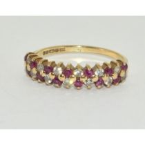 9ct gold ladies Ruby ring size N