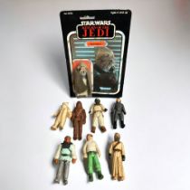 A BOXED 1983 STAR WARS RETURN OF THE JEDI 'SQUISH HEAD' TOGETHER WITH 7 OTHER STAR WARS ACTION