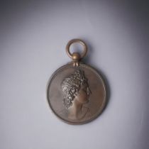 1909 BRONZE ROYAL ACADEMY OF MUSIC MEDAL. DIAMETER - 40MM