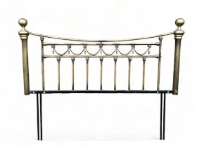 ANTIQUE BRASS DOUBLE BED HEADBOARD.