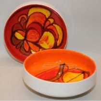 Poole Pottery shape 89 Delphis bowl 8.75" dia together with another one (2)