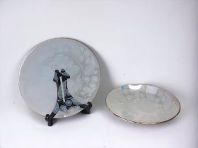 1950's CHANCE GLASS 'CALYPTO' GLASS DISH & BOWL.