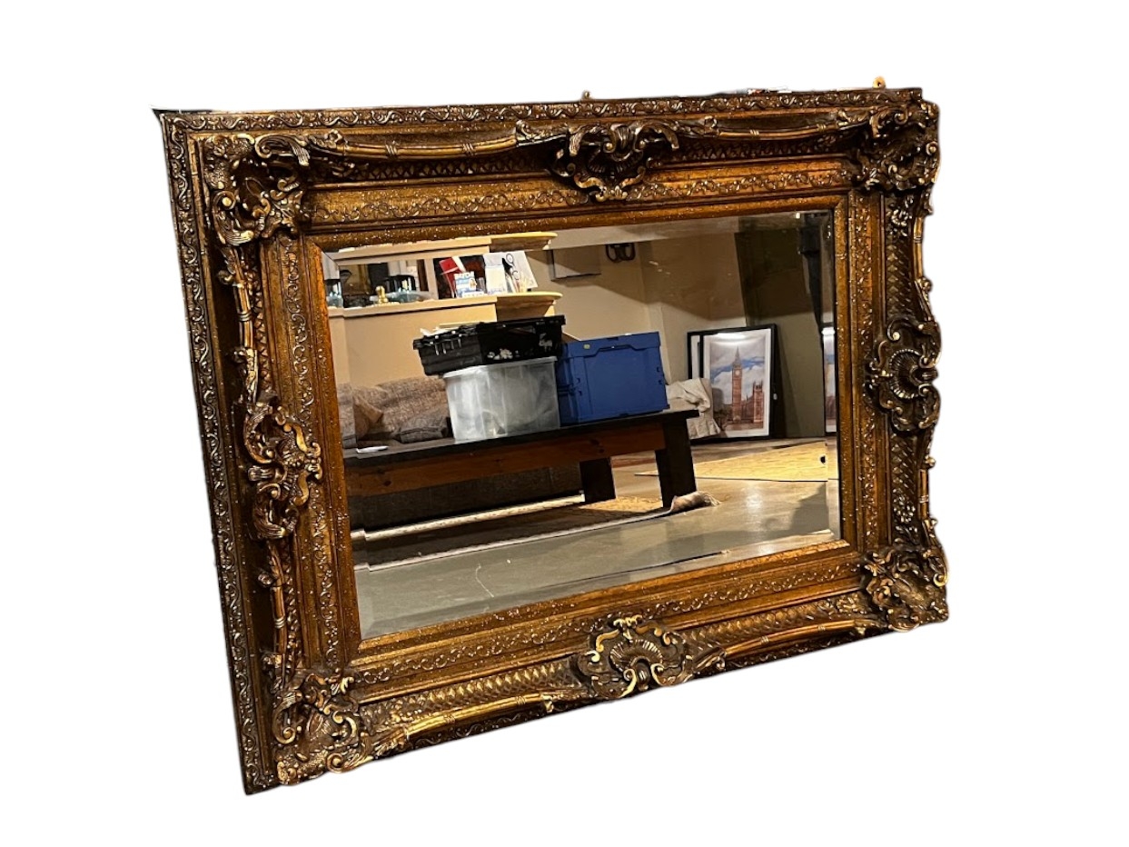 A large Rococo style wall mirror. 20th Century. 130 x 100cm - Image 3 of 3