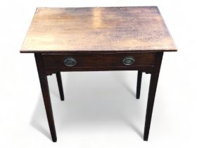 A VICTORIAN SINGLE DRAW OCCASIONAL TABLE 72CM TALL X 72CM WIDE X 46CM DEEP