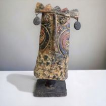 A John Maltby 'Large King with Earrings' ceramic sculpture. Potters mark to verso & signed to