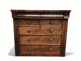 A VICTORIAN MAHOGANY SCOTCH CHEST OF DRAWERS. AF