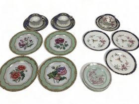 A miscellaneous collection of European dessert plates, Tuscan China and Adams Calyx ware.