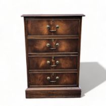 A VINTAGE LEATHER TOPPED OFFICE TWO-DRAWER FILE CABINET.