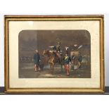Alfred F. De Prades, (British 1820-1890) watercolour. Hussars officers and others scene. Signed &