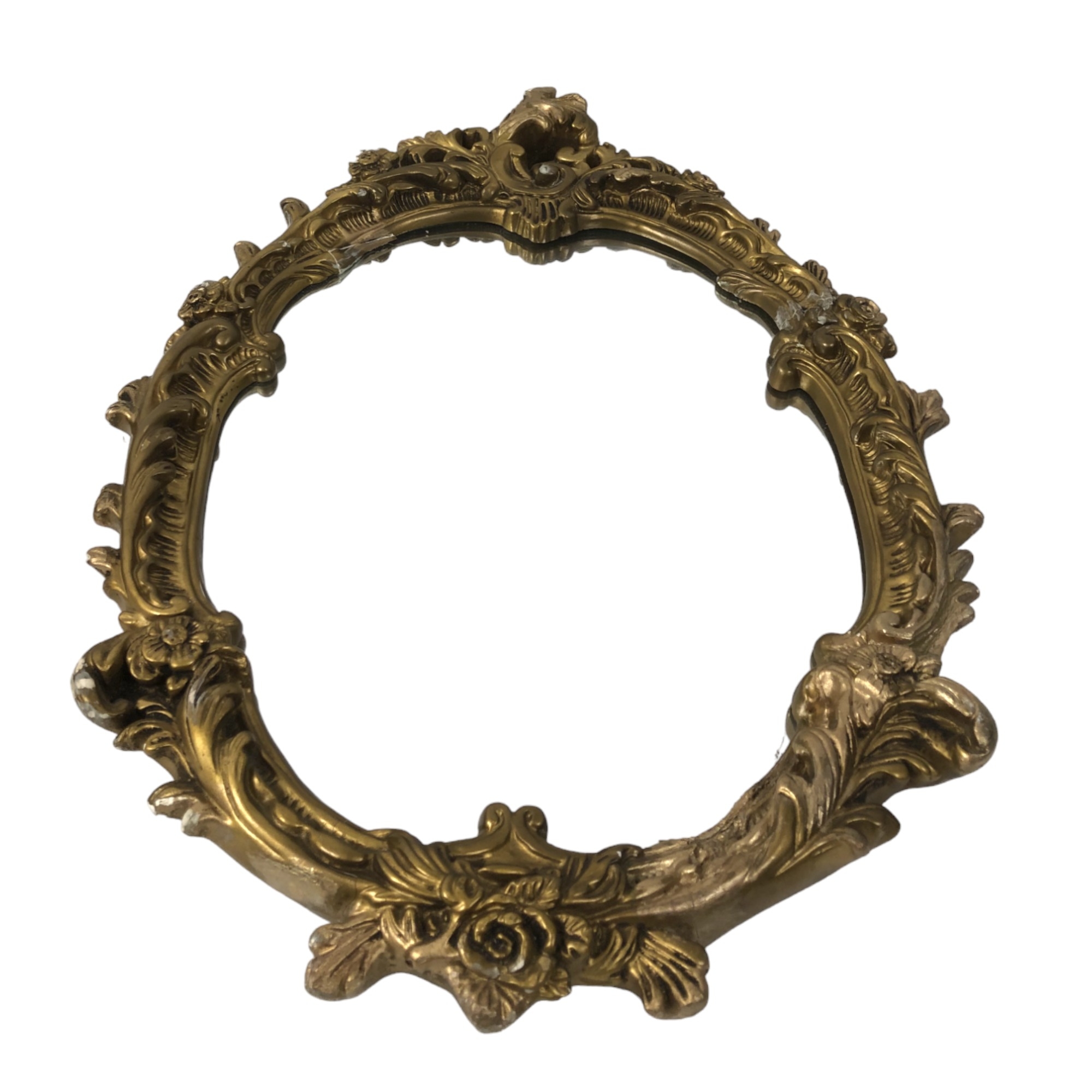Two vintage continental Gilt plaster wall mirrors. AF - Image 2 of 4