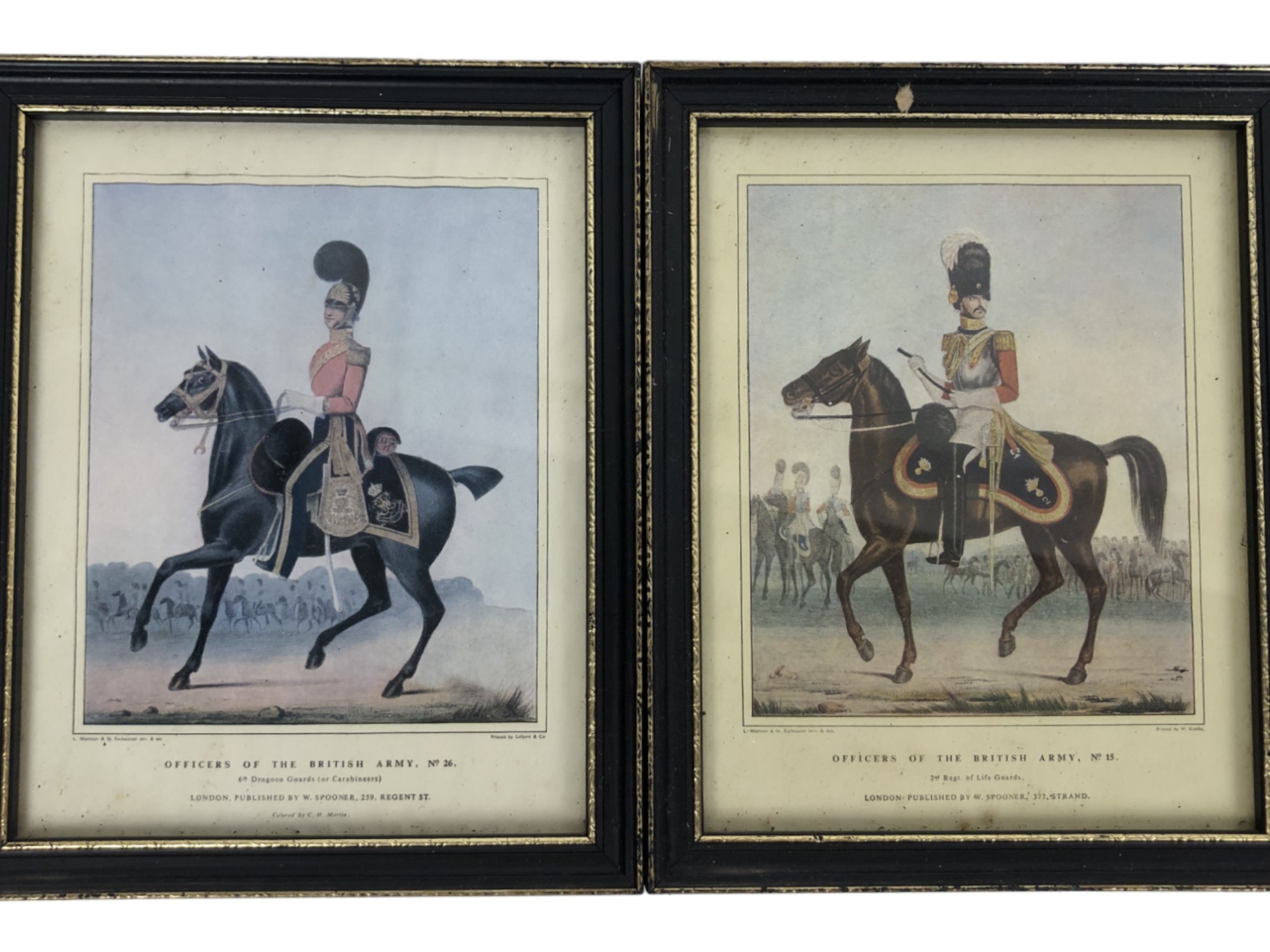 Two 'officers of the British Army' coloured prints, together with three monochrome Keith harper - Image 5 of 5